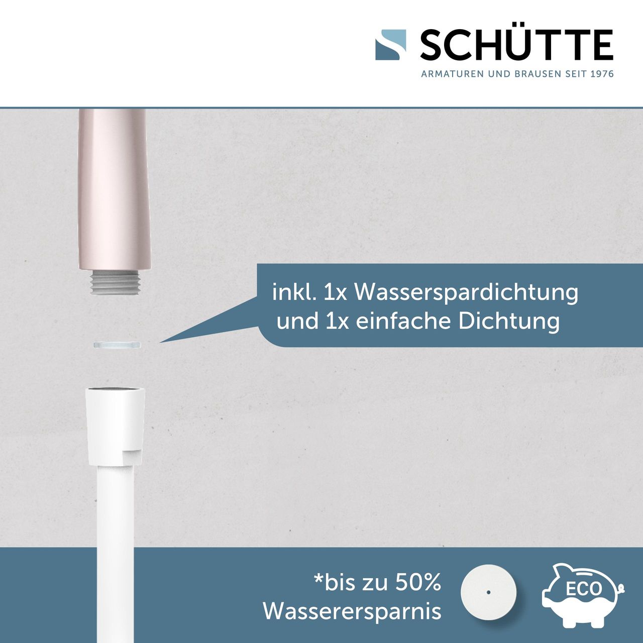 Schütte CAPRI Handbrause, Rosé matt/Weiß