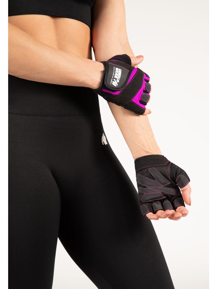 Gorilla Wear Fitness-Handschuhe für Damen - Schwarz/Violett günstig kaufen L