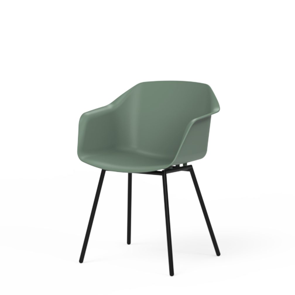 FurnitureElements Schalenstuhl Leaf One, Kunststoffsitzschale, Metallgestell, Premium