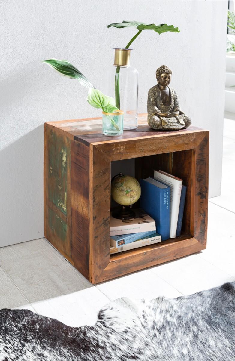 Wohnling Beistelltisch KALKUTTA Shabby Chic Recycling Mango