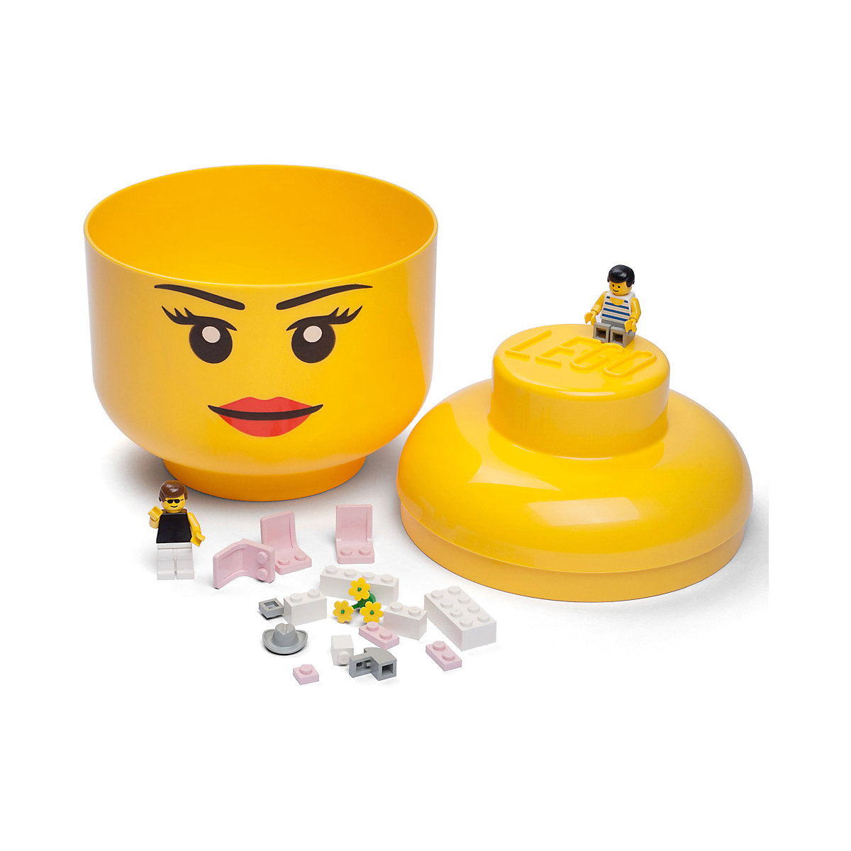 LEGO® Aufbewahrungsbox Kopf Mädchen, 25 x 25 x 18 cm