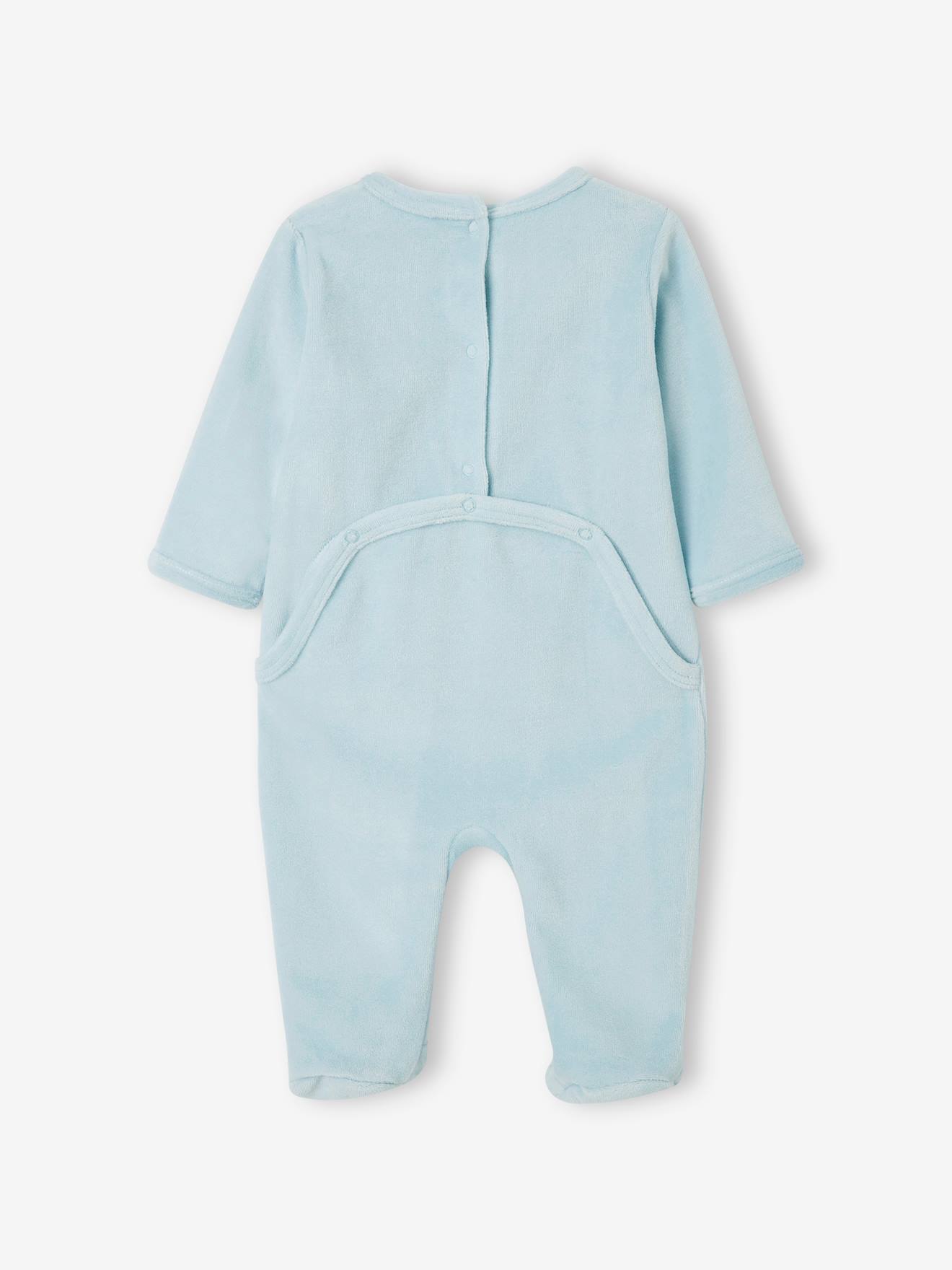 Lot de 3 dors-bien bébé en velours BASICS vert de gris