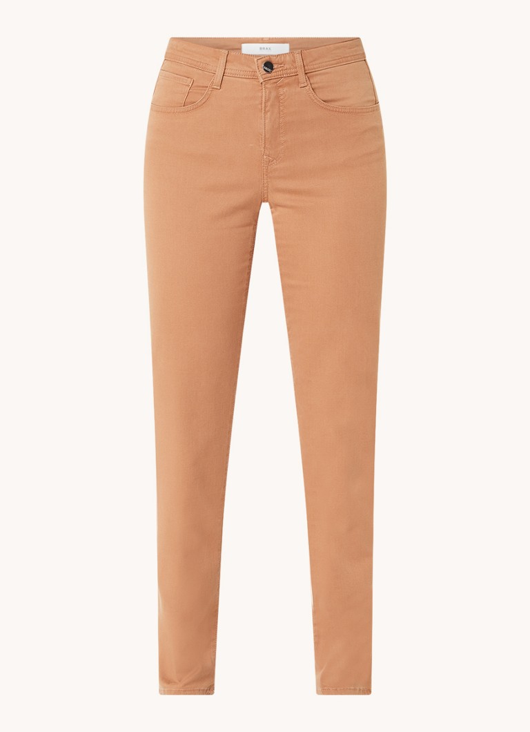 Calça chino BRAX Carola de cintura média e corte slim em mistura de lyocell
