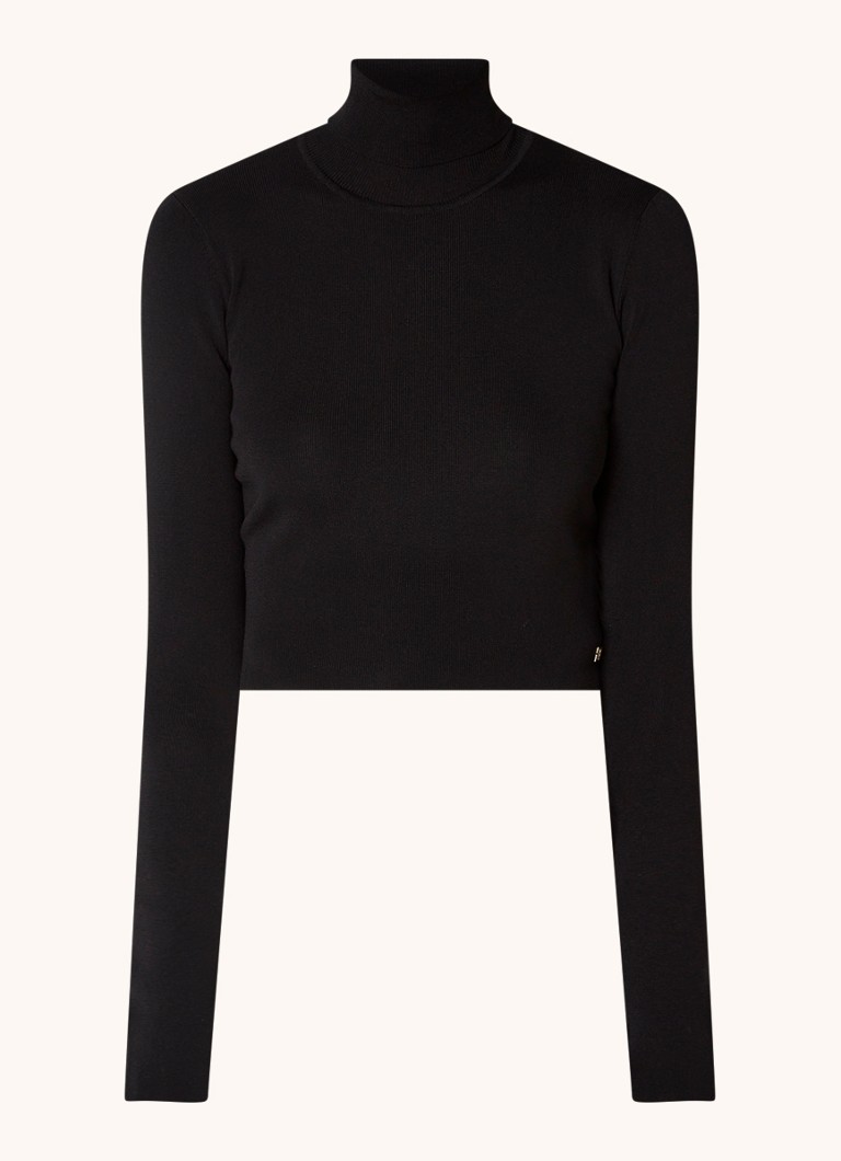 Nikkie Jolie pulover cropped stretch cu guler roscat
