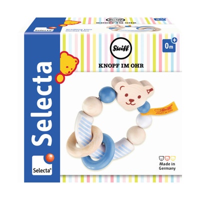 Steiff by Selecta® Greifling, 10 cm, mittelblau