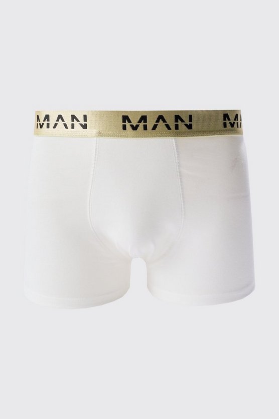 5er-Pack goldene Man Dash Boxershorts in Weiß
