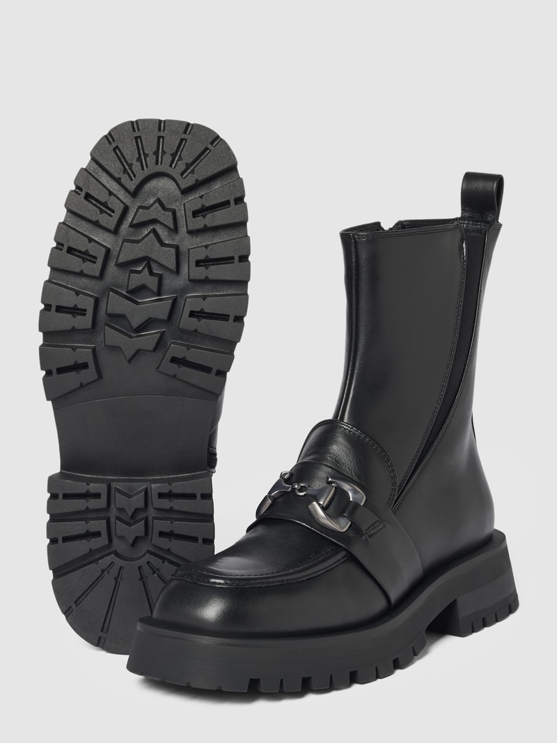 Boots aus Leder in schwarz