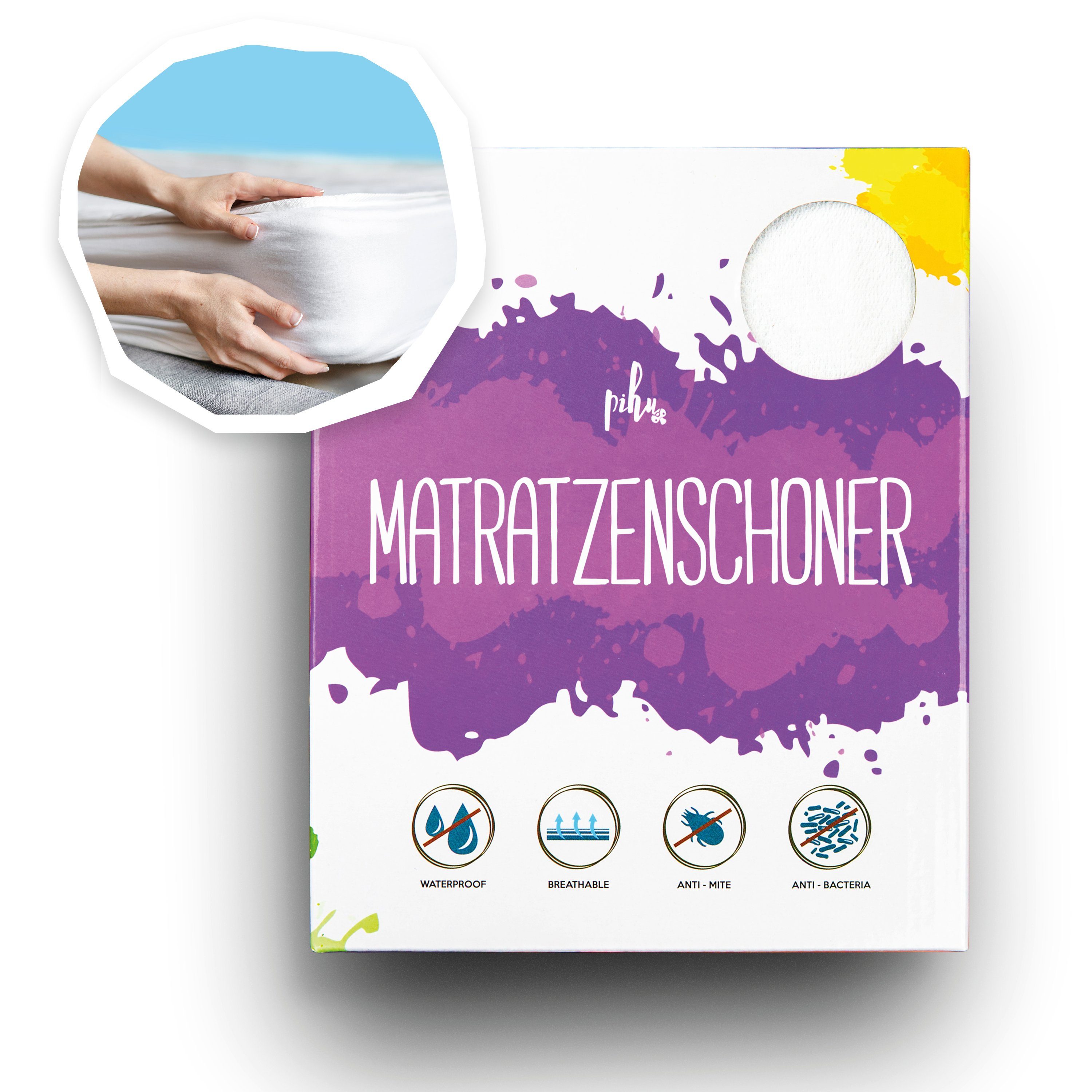 Matratzenschoner Matratzenschoner wasserdicht Pihu, wasserundurchlässig - mit dehnbaren extragroßen Seitenklappen