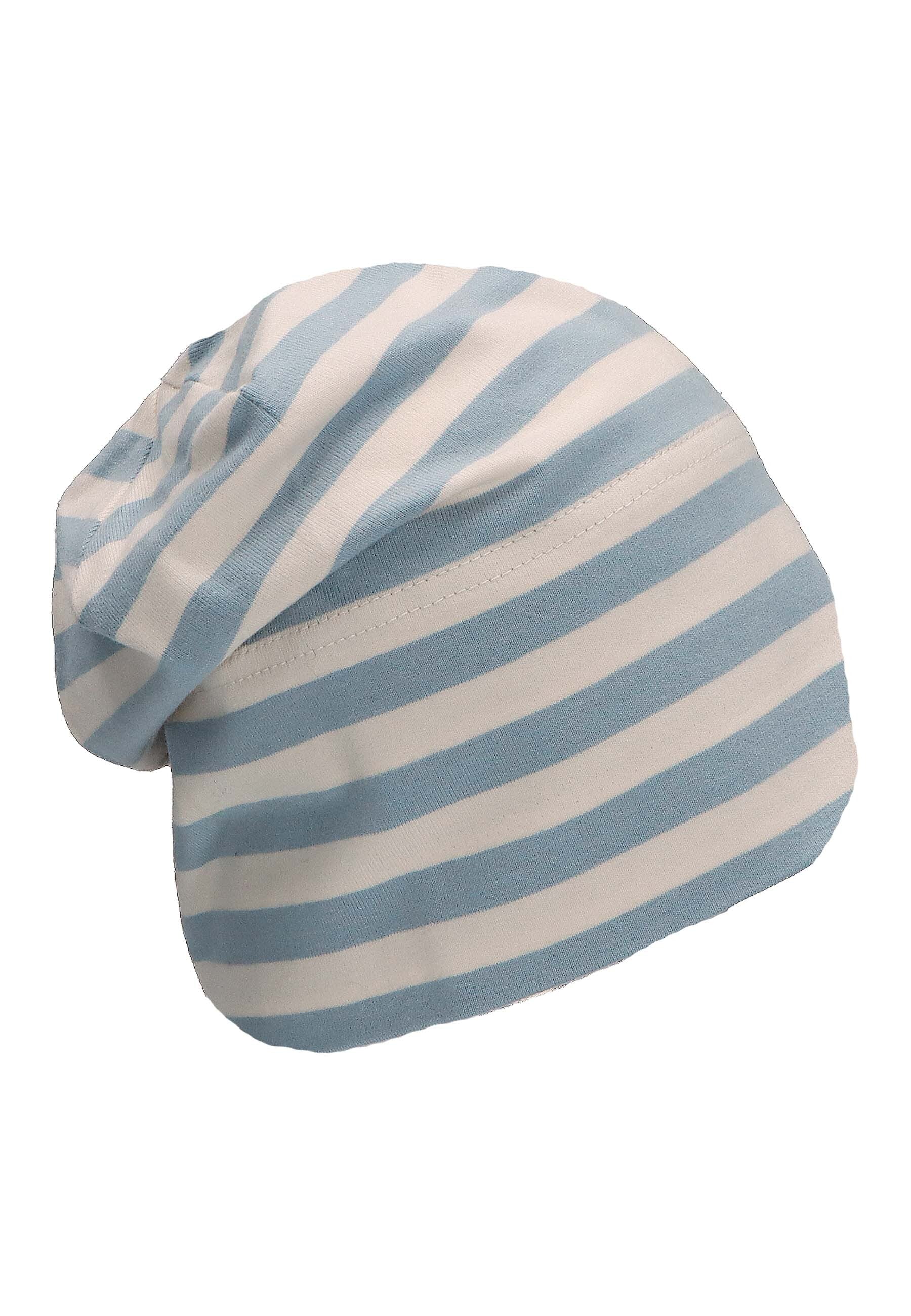 GOTS Slouch-Beanie aus Jersey (Bio) mit Streifen