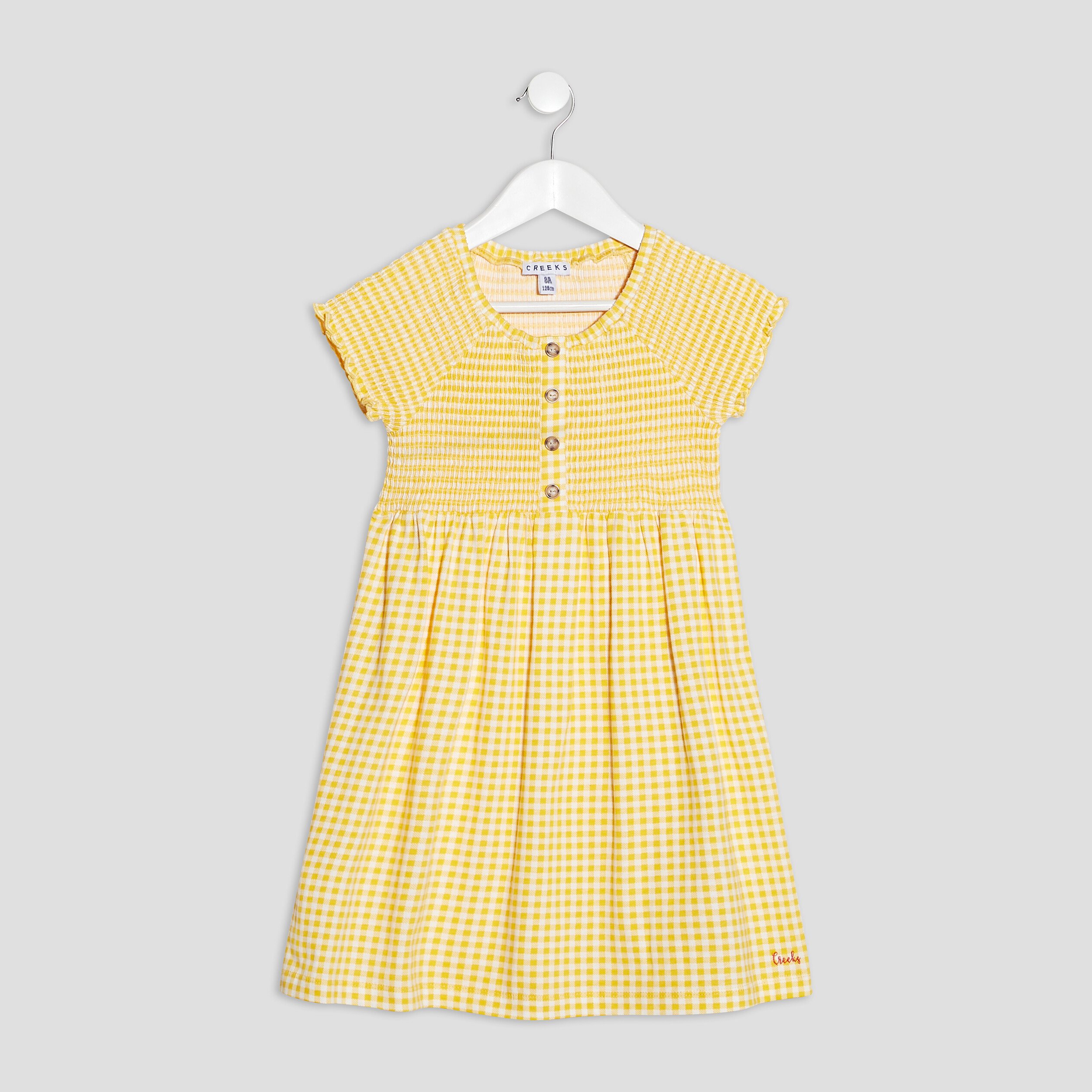 Robe évasée smockée Creeks ecru fille | La Halle