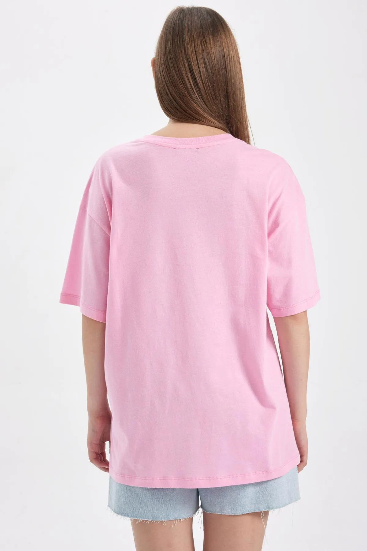 DeFacto  Cooles Barbie-T-Shirt mit Übergröße und Aufdruck, kurzärmelig, B1093ax23hs