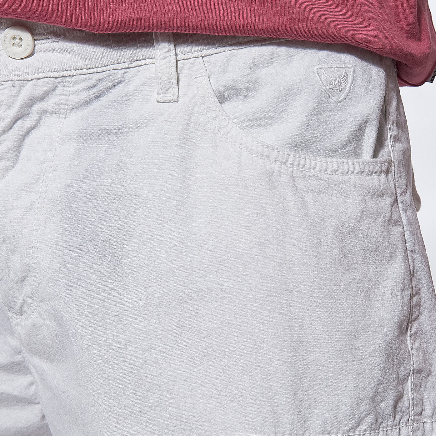 NIMES  Bermuda cargo blanc Homme en 100% coton