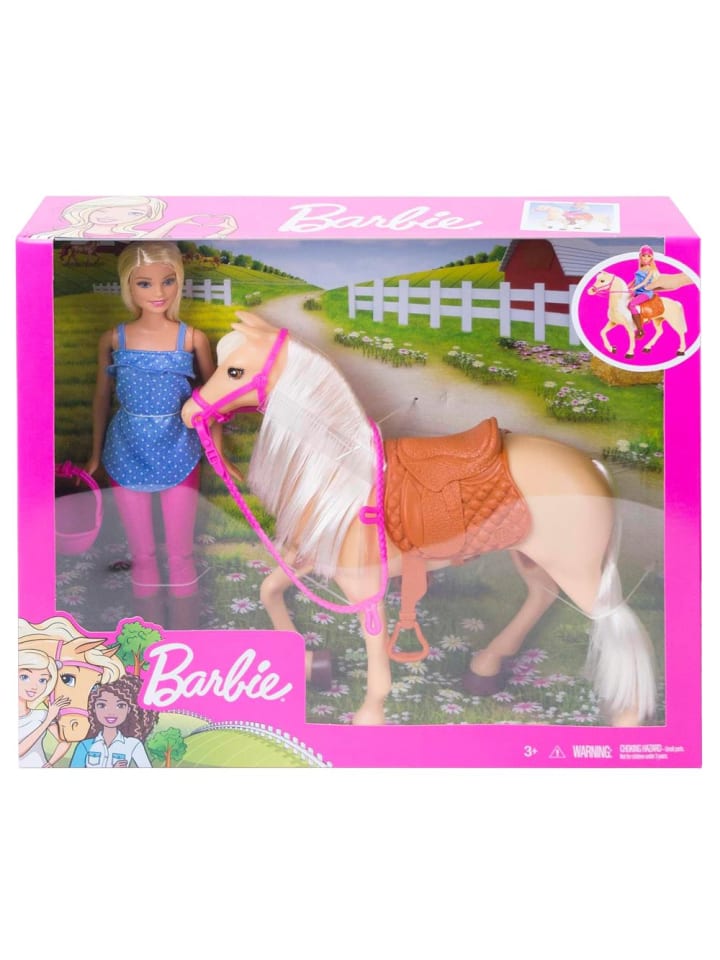 Barbie Reitspaß Spiel-Set | Mattel FXH13 | Puppe Barbie mit Pferd & Zubehör günstig kaufen onesize