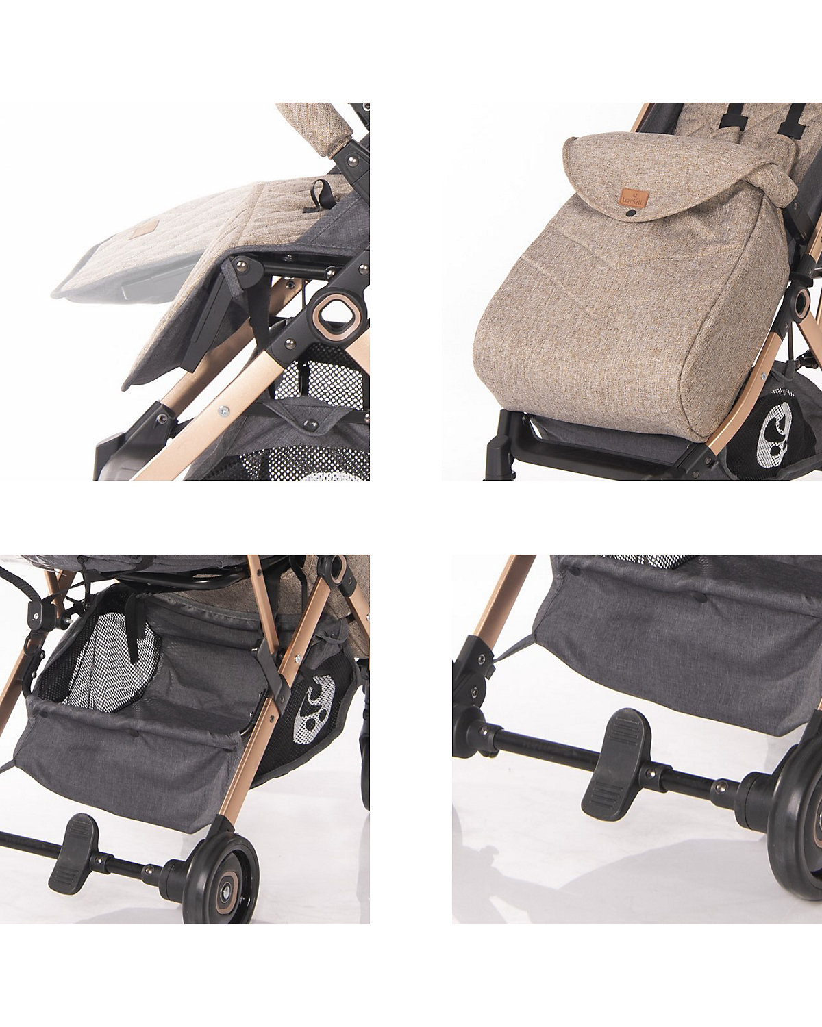 Kinderwagen Myla Aluminiumrahmen Korb Fußsack Buggys