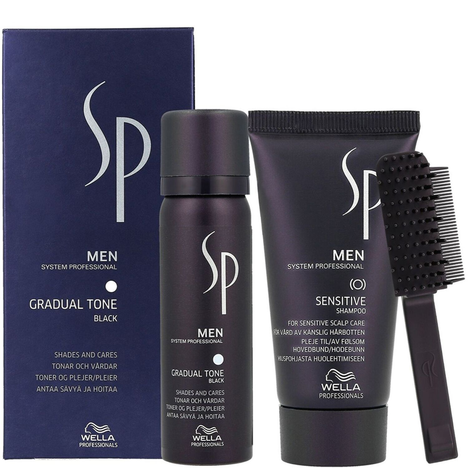System Professional SP Men Gradual Tone Kit Mousse Pigment Noir 60 ml + Shampoing 30 ml