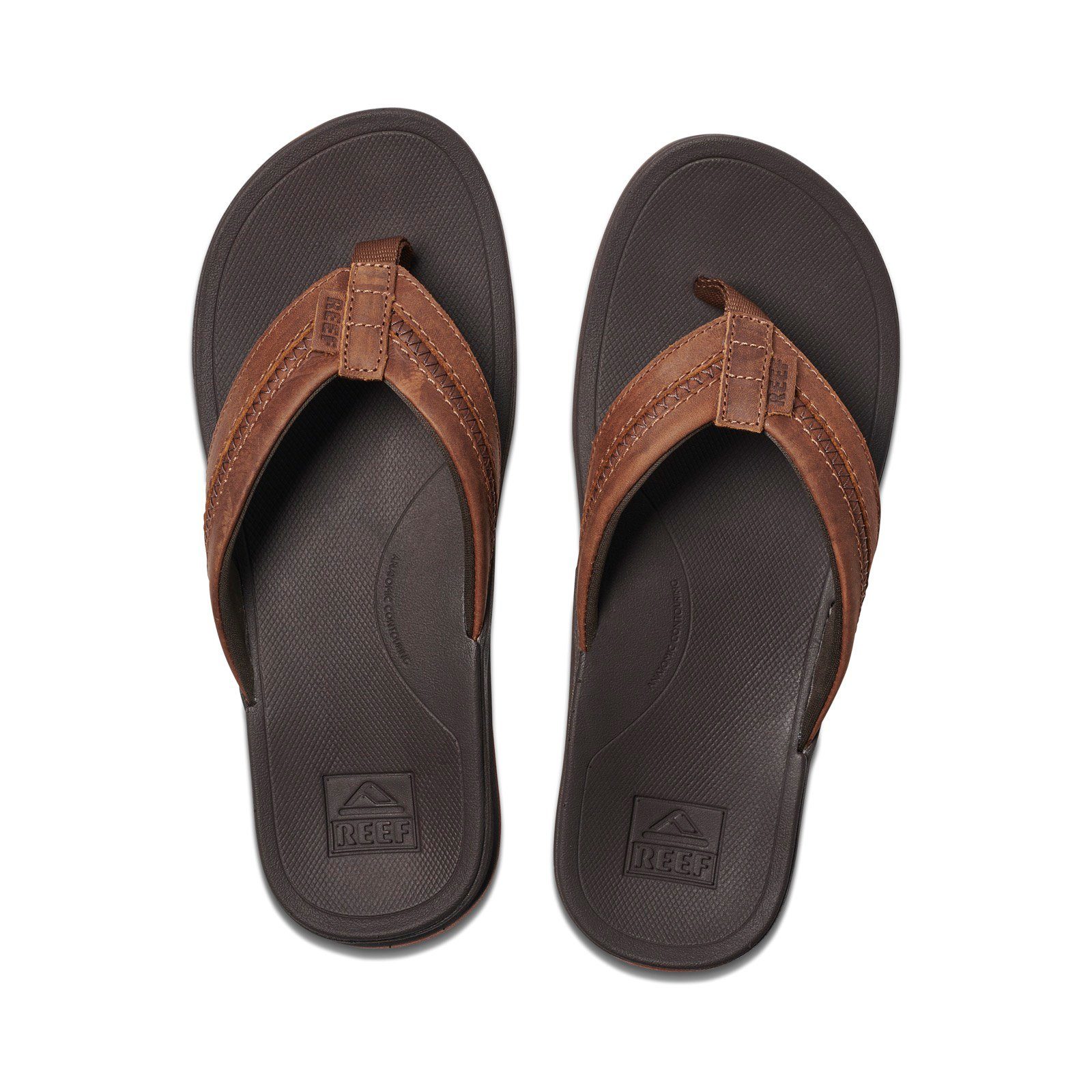 Reef Zehentrenner Sandale Leather Ortho Coast Zehentrenner (1-tlg) Anatomisch geformtes Fußbett, leichtes EVA Fußbett