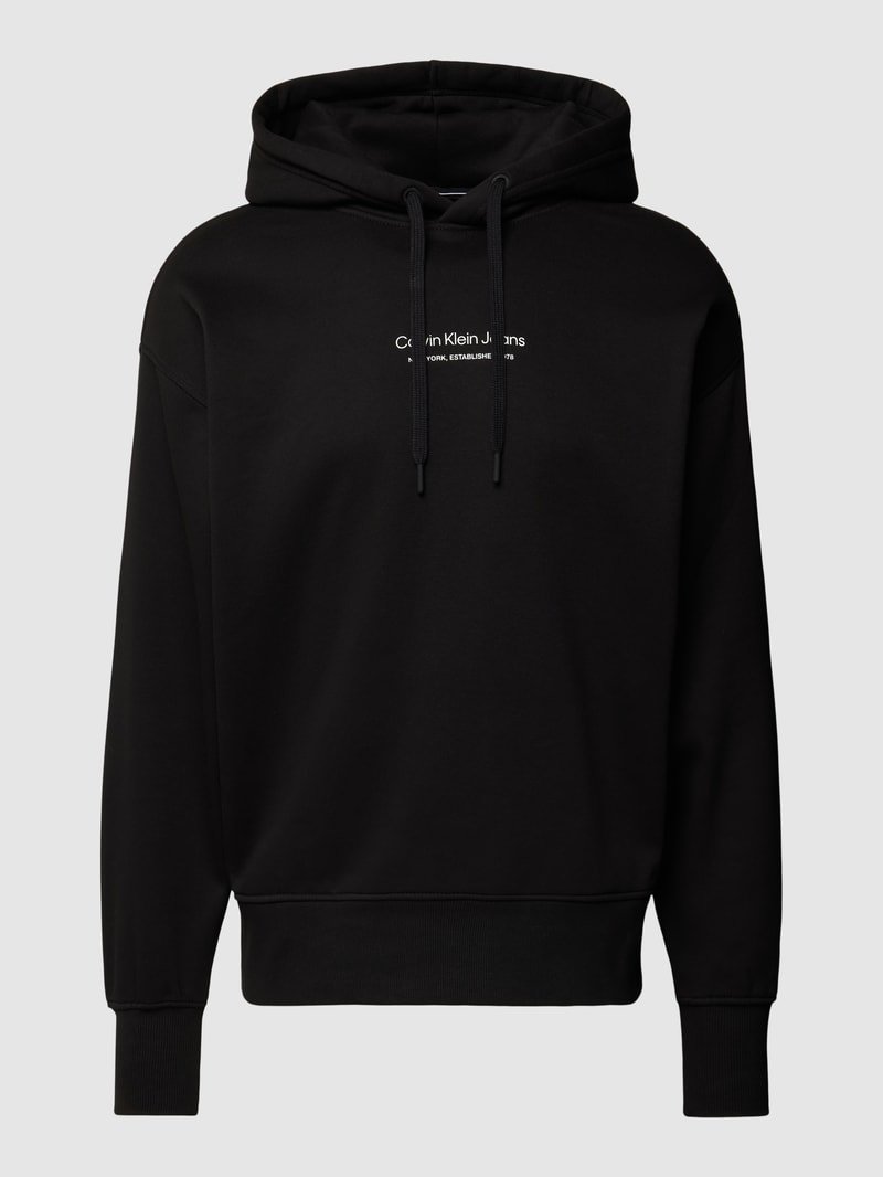 Hoodie mit Label-Detail in black