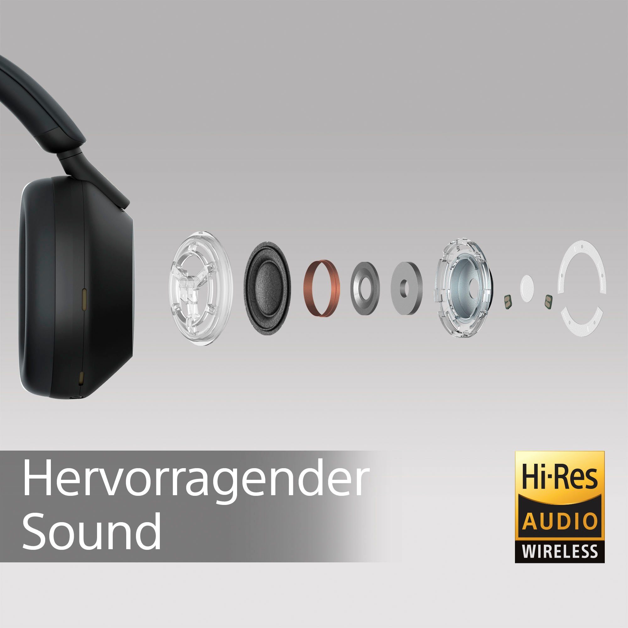 Sony WH1000XM5 kabelloser Kopfhörer (Freisprechfunktion, Hi-Res, Multi-Point-Verbindung, Noise-Cancelling, Rauschunterdrückung, Sprachsteuerung)