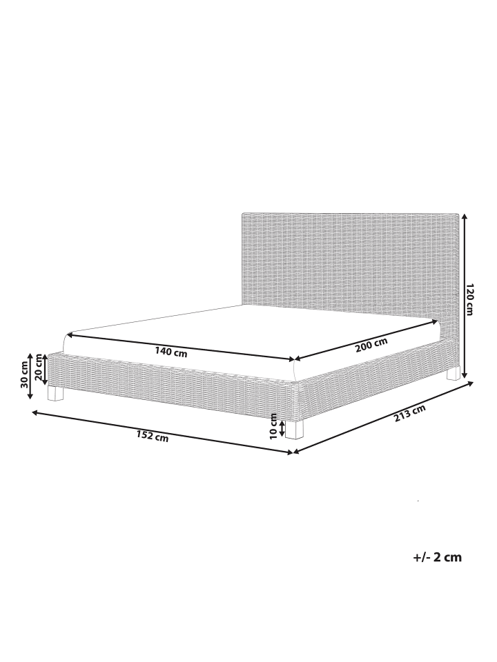 Beliani Doppelbett SALBRIS in /Dunkler Holzfarbton - (W) 152 x (H) 120 x (L) 213 cm günstig kaufen onesize