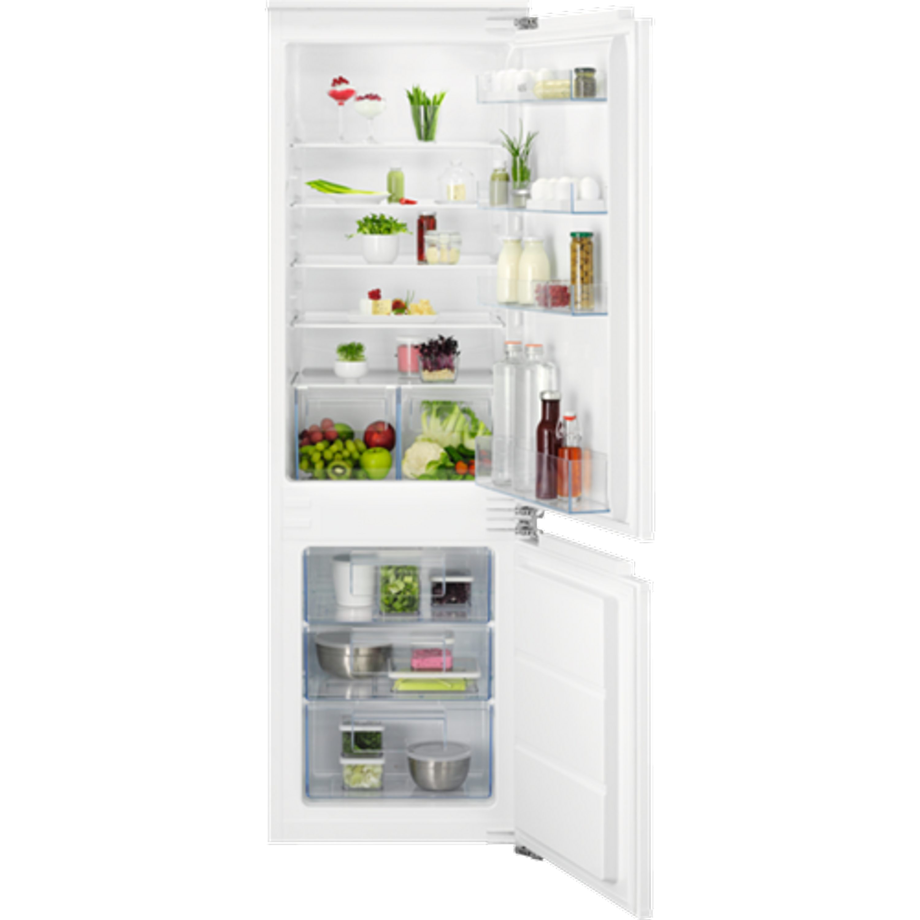 AEG Einbaukühlgefrierkombination NSC5S181EF, 177 cm hoch, 56 cm breit, LowFrost – weniger Eisbildung, Festtür