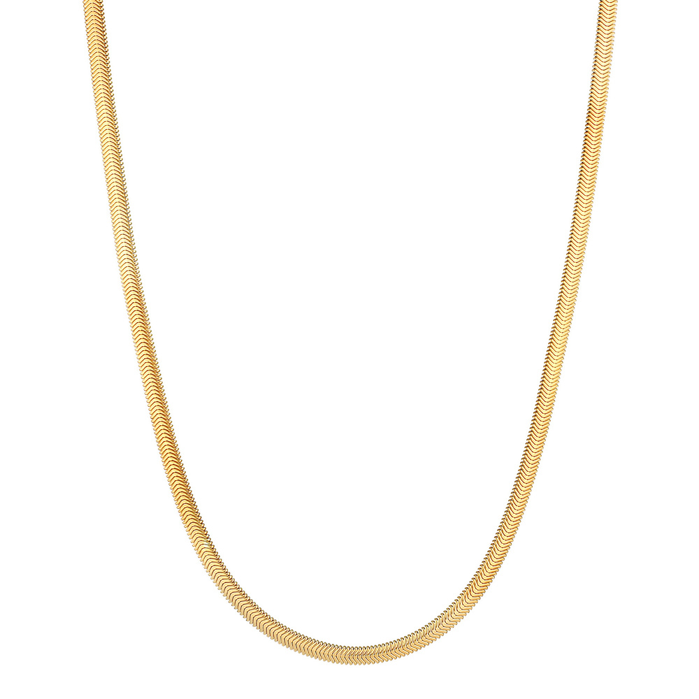 Elli PREMIUM Elli PREMIUM Collier Chaîne de serpent plate et élégante à chevrons pour dames, b Bijoux