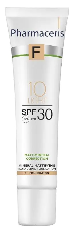 „Pharmaceris F“ mineralinis matinį poveikį suteikiantis dermofluidas SPF30, 10 šviesių spalvų