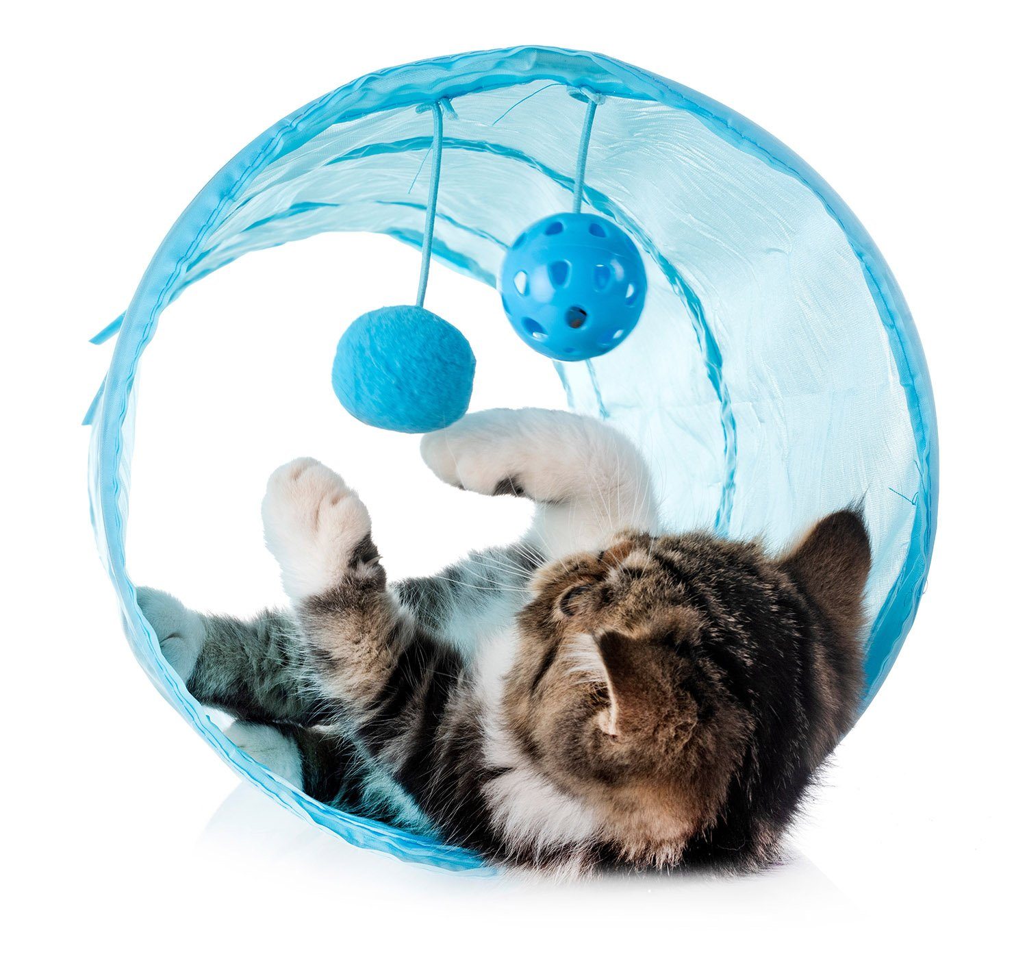 Angel's Pride Katzenangel Katzenspielzeug Set 28 Teile mit Katzentunnel Bälle Federspielzeug (28 Stück)