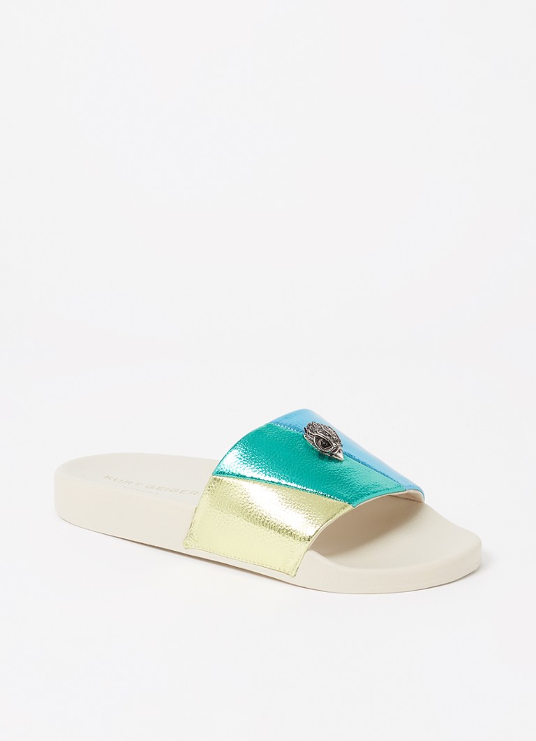 Pantoufles Kurt Geiger Meena Eagle à finition métallisée