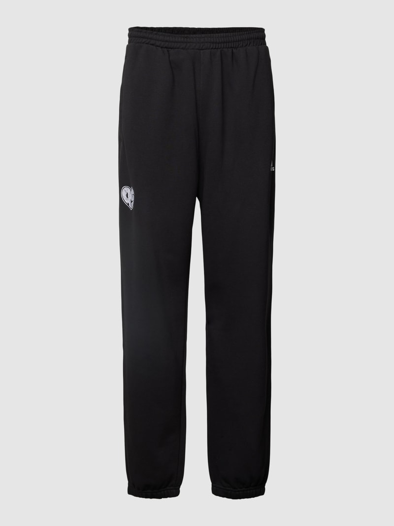 Sweatpants mit Label-Stitching in schwarz