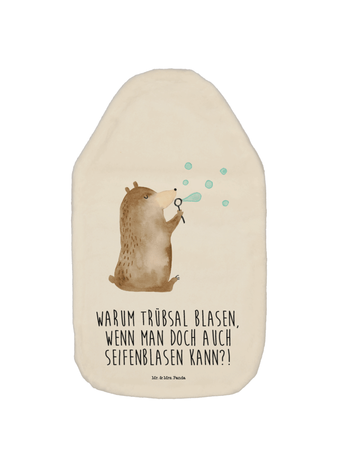 Mr. & Mrs. Panda Wärmflasche Bär Seifenblasen mit Spruch in Weiß günstig kaufen onesize