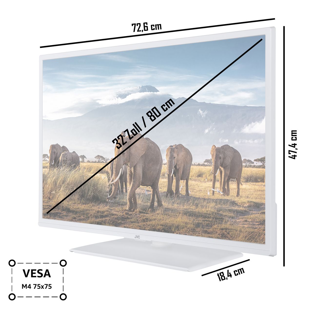 JVC LT-32VH5156W 32 Zoll Fernseher / Smart TV (HD Ready, HDR, Bluetooth) - Inkl. 6 Monate HD