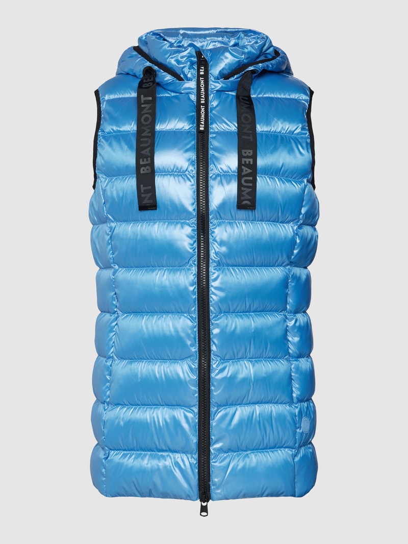 Daunenweste mit Label-Details in blau
