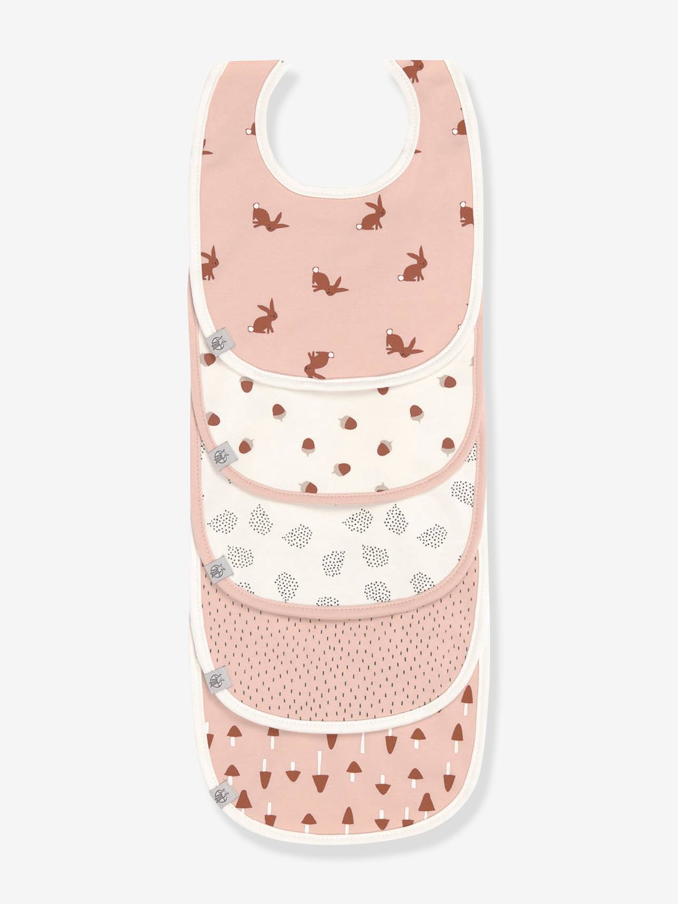 Lot de 5 bavoirs bébé LÄSSIG en coton biologique lot de 5 little forest renard