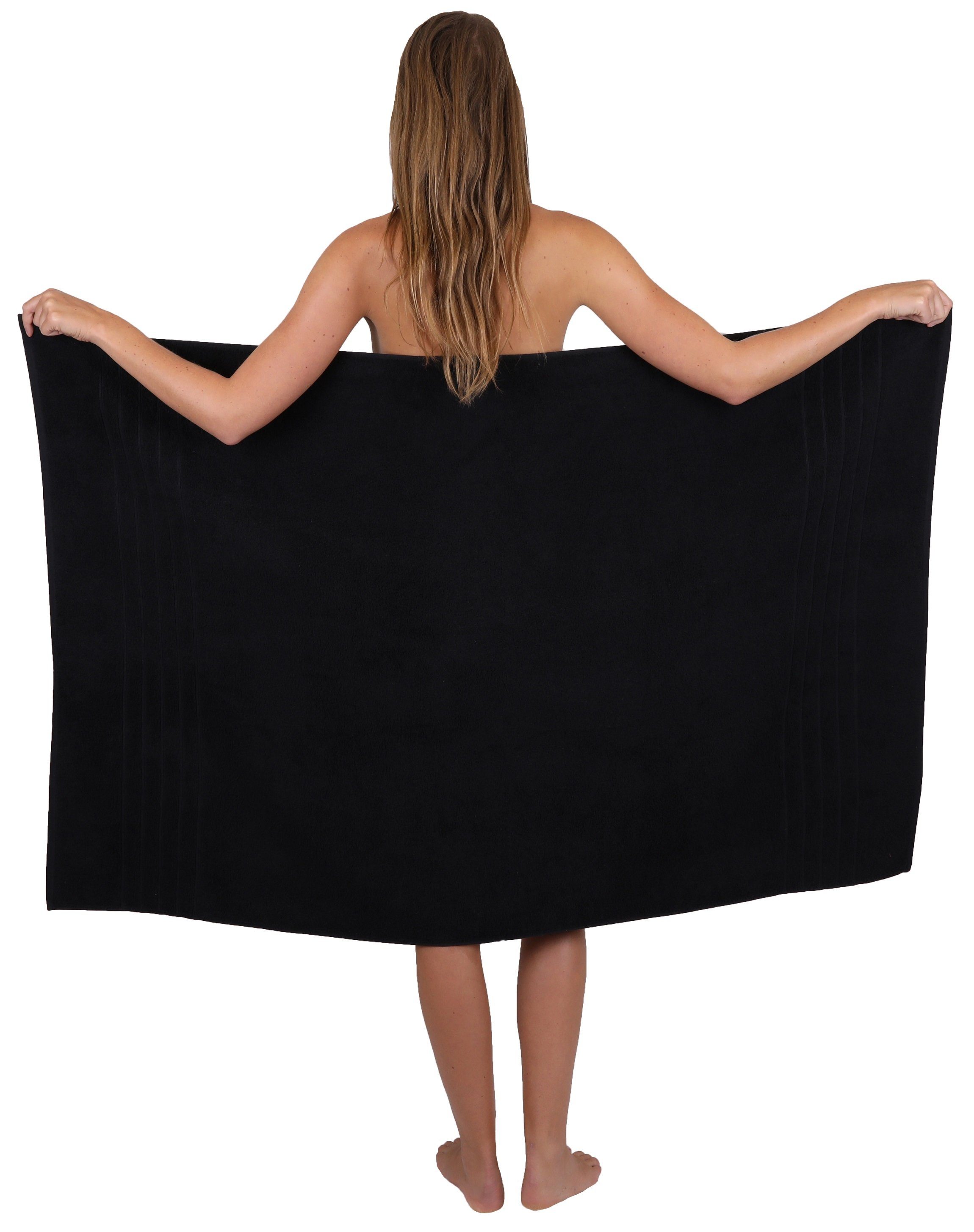 Betz Handtuch Set 8-TLG. Handtuch-Set Deluxe 100% Baumwolle 2 Badetücher 2 Duschtücher 2 Handtücher 2 Seiftücher Farbe anthrazit grau und schwarz, 100% Baumwolle, (8-tlg)