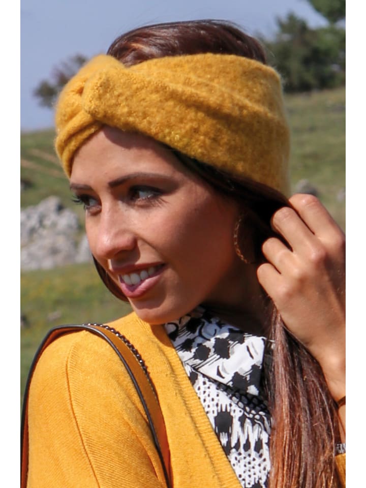 styleBREAKER Strick Stirnband in Cognac günstig kaufen onesize