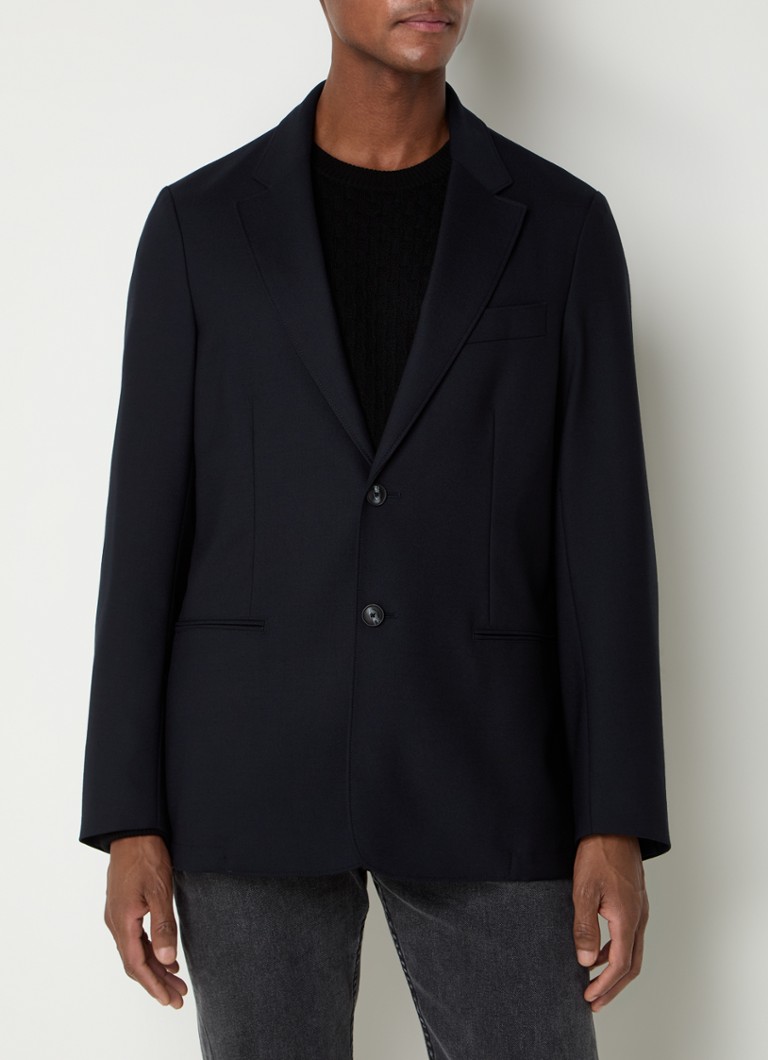 Emporio Armani Regular fit blazer in virgin wool blend with welt pockets