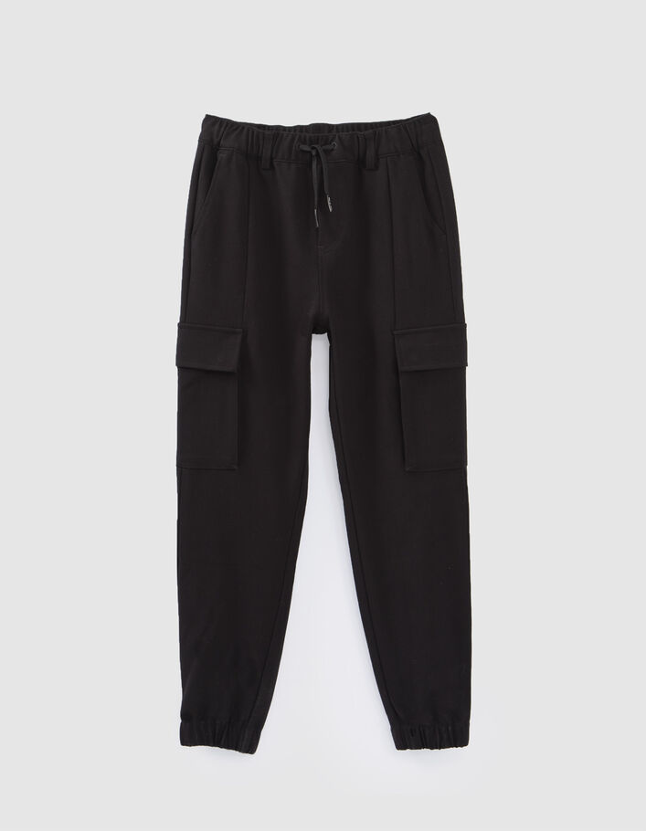 Pantalon BATTLE noir esprit jogging garçon