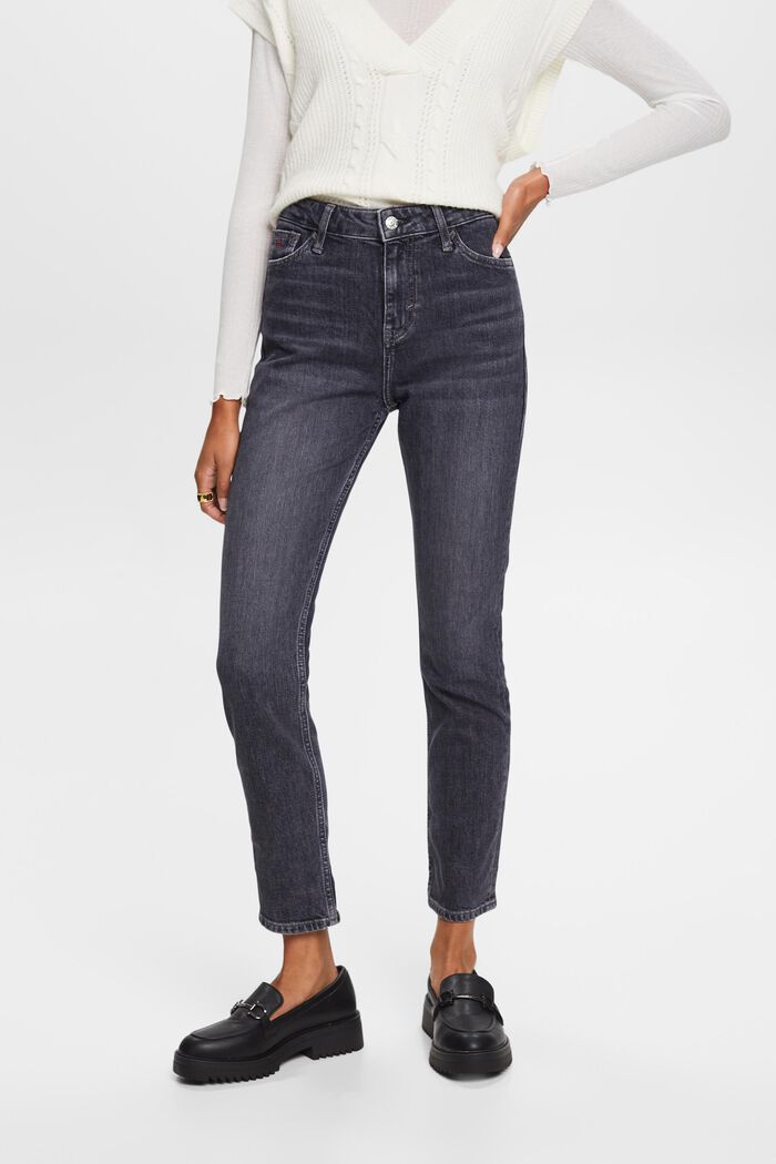 Schmal geschnittene Retro-Jeans mit hohem Bund