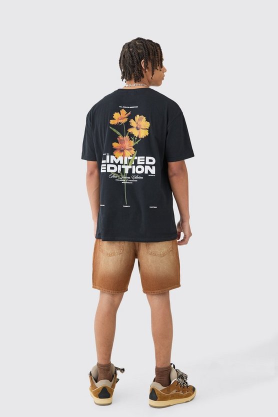Lockere Jeansshorts in Braun