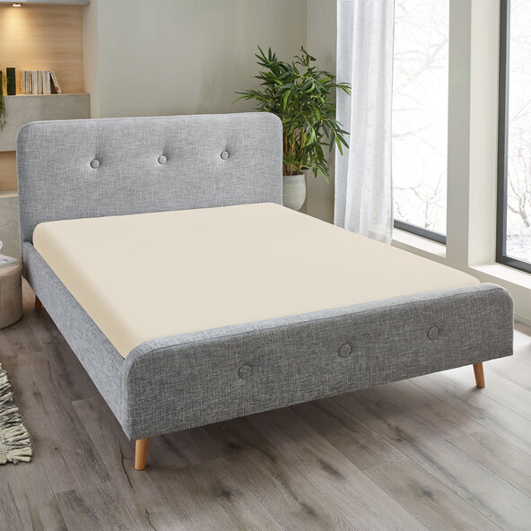 Spannbetttuch Flannel, 180 x 200 cm, beige