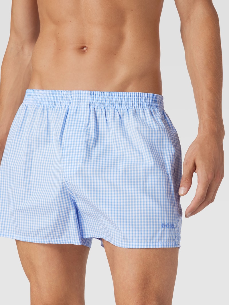 Boxershorts mit Label-Stitching im 2er-Pack in hellblau