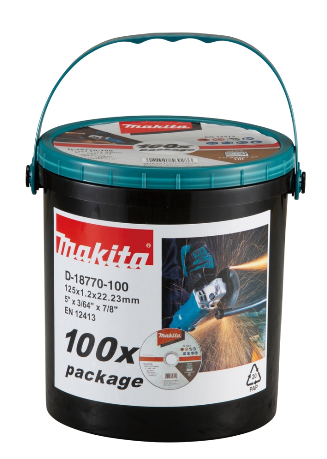 Disc de tăiere din oțel inoxidabil Makita Accessories D-18770-100 125 x 22,23 x 1,2 mm, 100 bucăți