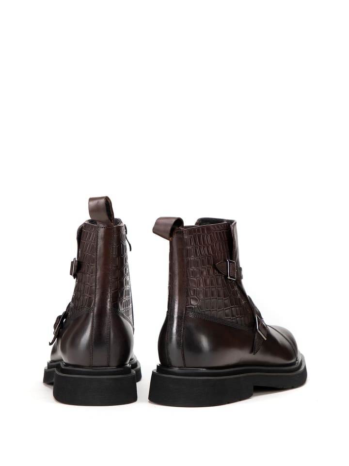 Wittchen Men's brown leather Chelsea boots with croc details I WITTCHEN in Brown günstig kaufen