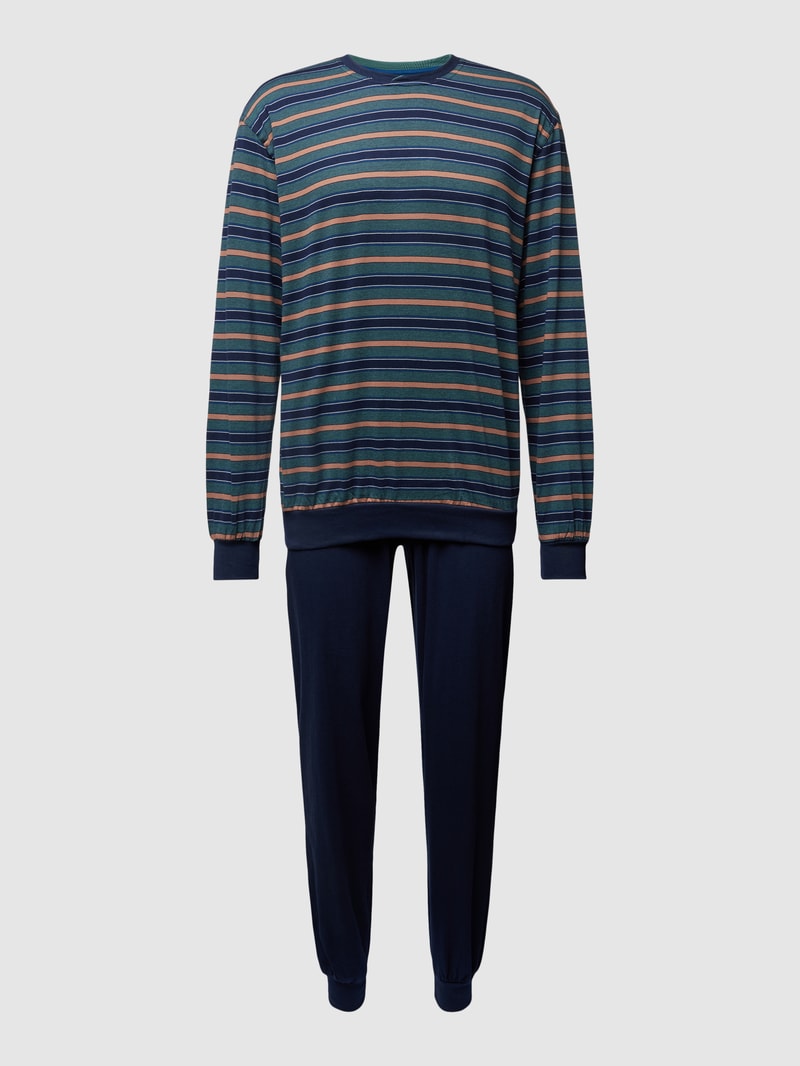 Pyjama mit Streifenmuster Modell 'RED LABEL' in blau