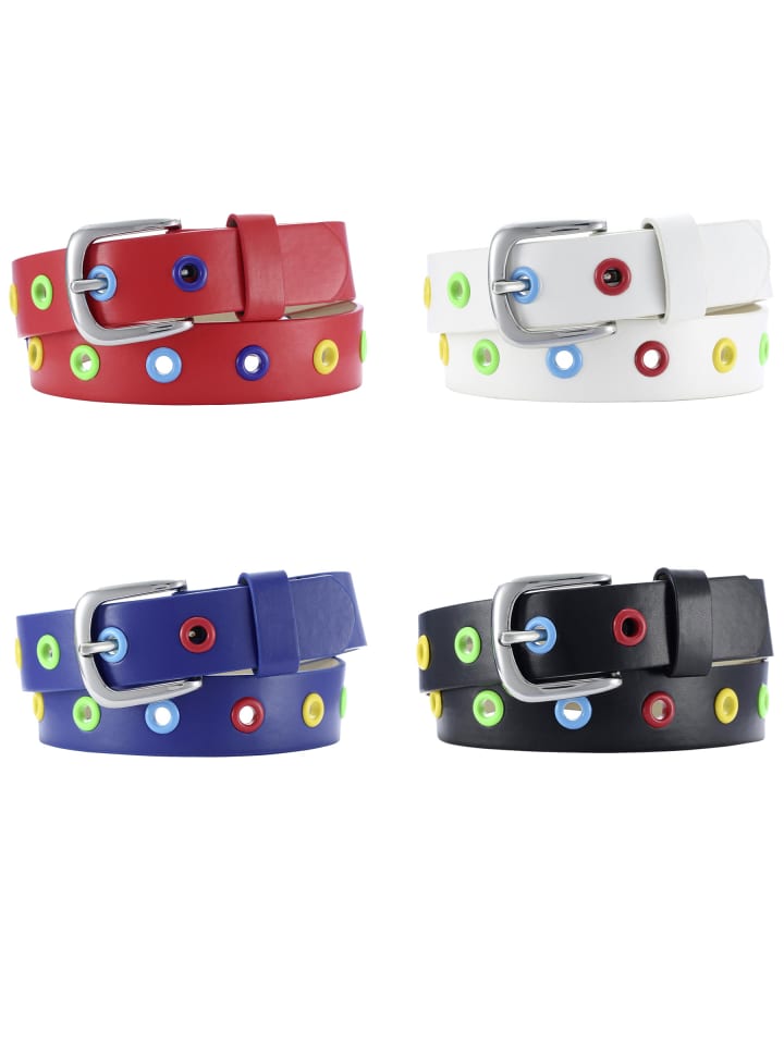Playshoes PU-Gürtel mit Nieten in Rot günstig kaufen