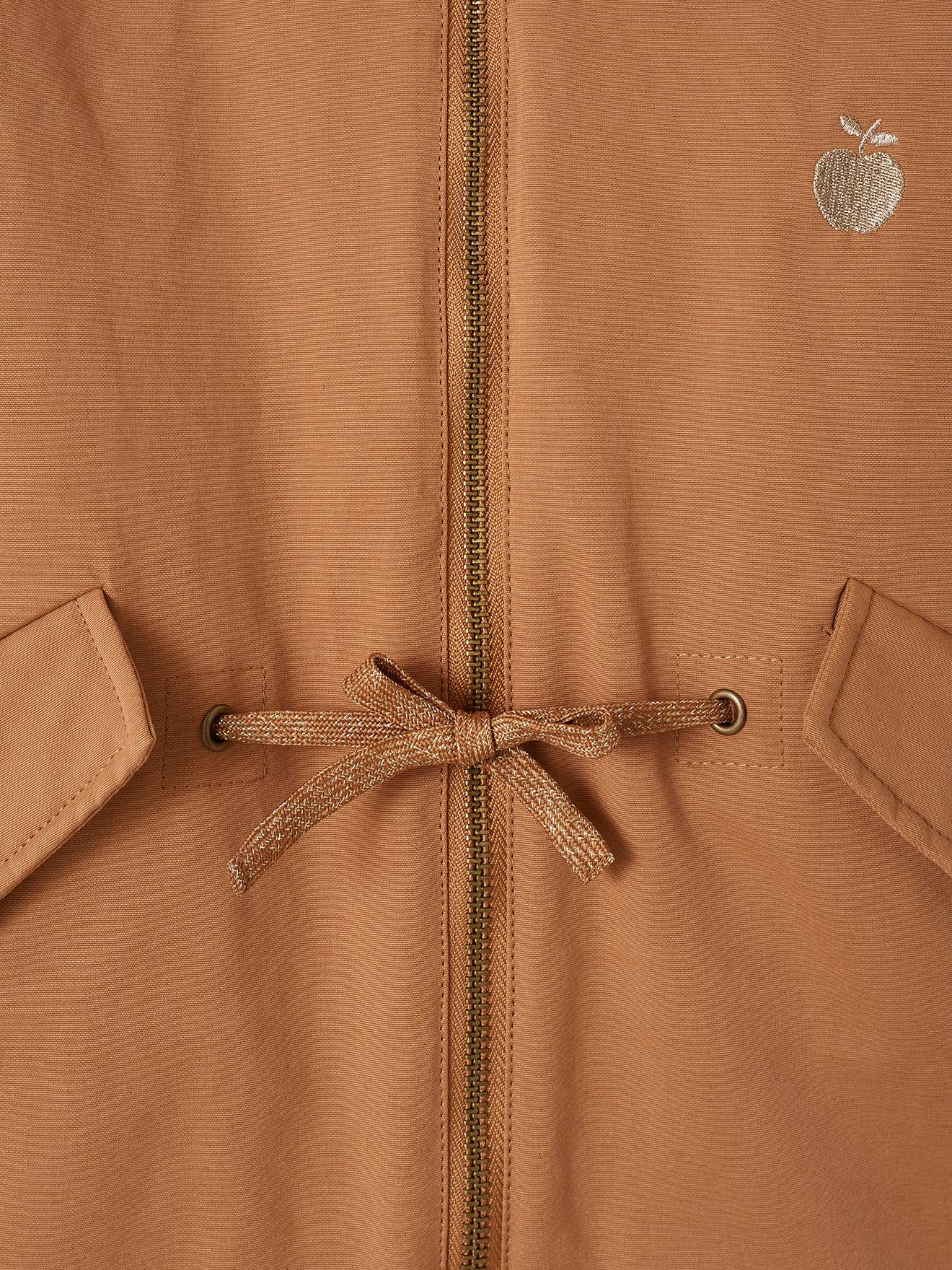 Parka à capuche 3 en 1 fille avec doudoune brillante doublée sherpa camel