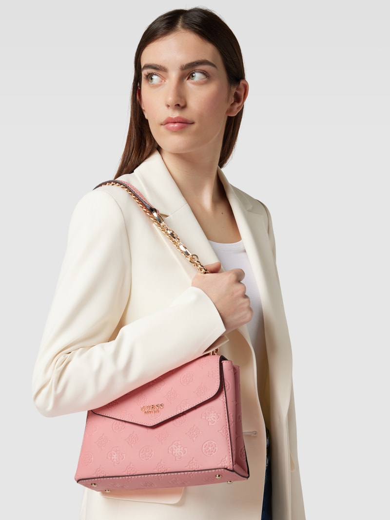 Umhängetasche mit Label-Print Modell 'GALERIA' in pink