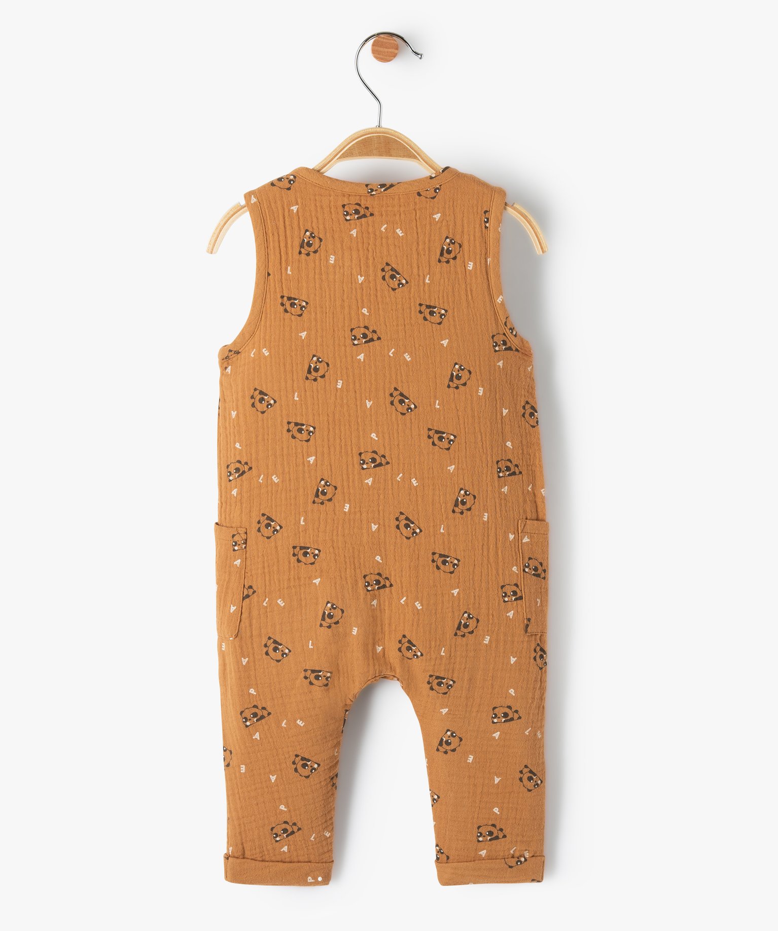 Combinaison bébé en double gaze marron | GEMO