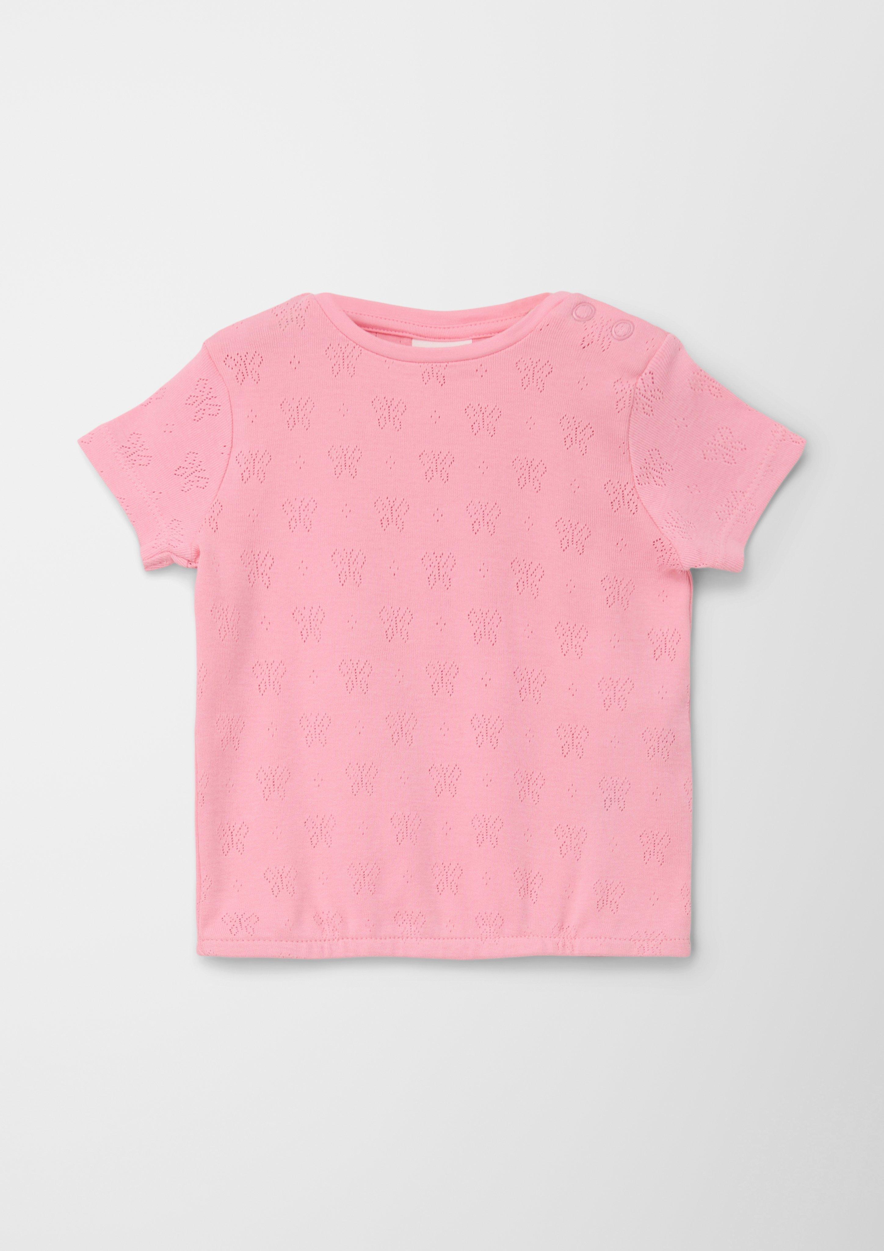 T-Shirt mit Ajourmuster  2130618-4325