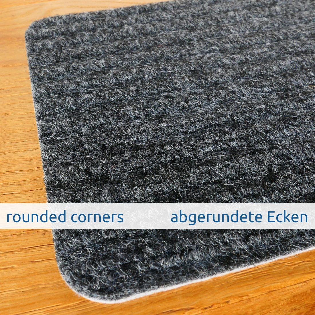 Stufenmatte yourGEAR 15x selbsthaftende hellgraue Stufenmatte 76x20cm mit TPR, yourGEAR